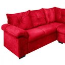 Ver imagem 2 de Sofá de Canto 5 Lugares Cannes Veludo Vermelho Mamflex Vermelho