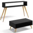 Ver imagem 1 de Kit Aparador com Mesa de Centro Mônaco Pés Palito L03 Preto - Lyam Decor Mônaco & Cannes