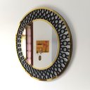 Ver imagem 2 de Espelho decorativo de parede redondo com moldura Premium Atenas preto