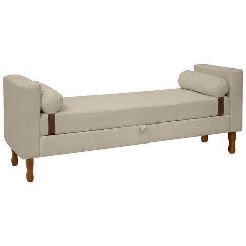 Recamier Sapateira Baú Pietro Casal 140cm Bouclê - Sofa Store:bouclê Bege