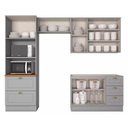 Ver imagem 5 de Cozinha Modulada Henn Americana 4 Peças (2aéreos+1balcão+1paneleiro) S/pia Cz150 Cinza-henn
