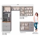 Ver imagem 4 de Cozinha Modulada Henn Americana 4 Peças (2aéreos+1balcão+1paneleiro) S/pia Cz150 Cinza-henn