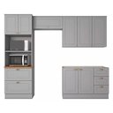 Ver imagem 6 de Cozinha Modulada Henn Americana 4 Peças (2aéreos+1balcão+1paneleiro) S/pia Cz150 Cinza-henn