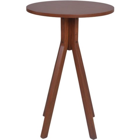 Mesa Bistrô Olímpia em Madeira Maciça Alta 70x70x105 Castanho