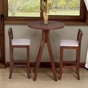 Ver imagem 3 de Mesa Bistrô Olímpia em Madeira Maciça Alta 70x70x105 Castanho