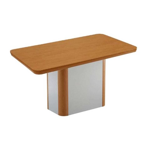 Conjunto: Mesa de Cozinha Pietá c/ Tampo Madeirado Canto Curvo 120x80cm e 4 Cadeiras Dakota
