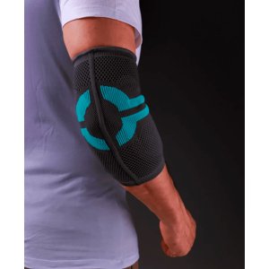 Cotoveleira de Compressão Pro Cinza com Azul Turquesa N1 Sport