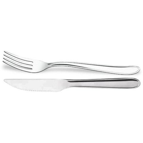 Jogo 12 Facas 20,5cm e 12 Garfos 19cm Inox Turim Brinox Servir Jantar Almoço