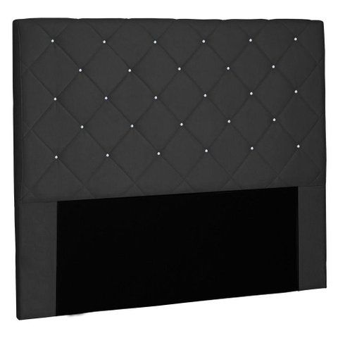 Cabeceira Estofada Box Casal Queen Size Tânia 160cm Preto