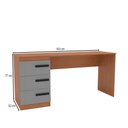 Ver imagem 4 de Mesa para Escritório Lisboa 3 Gavetas Cinza/freijó - Politorno