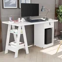 Ver imagem 1 de Mesa Cavalete Escrivaninha Bali com 2 Prateleira 1 Gaveta Branca cm2 Carmolar