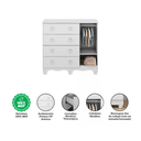 Ver imagem 4 de Cômoda Infantil Uli Peroba 100% MDF Branco 1 Porta 4 Gavetas