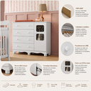 Ver imagem 2 de Cômoda Infantil Uli Peroba 100% MDF Branco 1 Porta 4 Gavetas