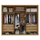 Ver imagem 4 de Conjunto Guarda-Roupa Casal 6 Portas 6 Gavetas Cômoda 8 Gavetas com Tampo MDF Lizz Bege/Fendi/Hanover