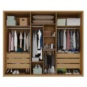 Ver imagem 5 de Conjunto Guarda-Roupa Casal 6 Portas 6 Gavetas Cômoda 8 Gavetas Tampo MDF Lizz Bege/Fendi/Hanover