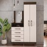 Guarda Roupa com Cômoda Lion 2 Portas e 3 Gavetas Cacau/Off White - Móveis Leão - 2