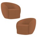 Ver imagem 1 de Poltrona para Sala de Estar Orgânica Kit com 2 Garbin K04 Bouclê Terracota - Mpozenato