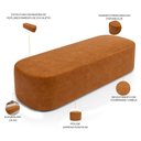 Ver imagem 6 de Cabeceira Cama Box Queen 160cm Lanna com Puff Recamier Doha W01 Couríssimo Canela - Lyam Decor