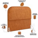Ver imagem 5 de Cabeceira Cama Box Queen 160cm Lanna com Puff Recamier Doha W01 Couríssimo Canela - Lyam Decor