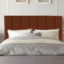 Ver imagem 1 de Cabeceira Estofada Cama Box King 195 Cm Sara Veludo e Frame Terracota