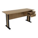 Ver imagem 3 de Escrivaninha Mesa Escritório 160cm com Chave e 2 Gavetas Flex Multimóveis Cr25340 Amêndoa