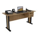 Ver imagem 2 de Escrivaninha Mesa Escritório 160cm com Chave e 2 Gavetas Flex Multimóveis Cr25340 Amêndoa