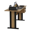 Ver imagem 4 de Escrivaninha Mesa Escritório 160cm com Chave e 2 Gavetas Flex Multimóveis Cr25340 Amêndoa