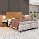 Ver imagem 2 de Cabeceira Extensiva Box Manchester com 2 Mesas de Cabeceira Cinamomo Off
