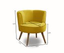 Ver imagem 3 de Poltrona Para Sala Decorativa Isadora Suede Amarelo Madelina Decor