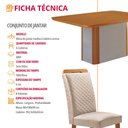 Ver imagem 7 de Mesa de Jantar Isadora 180cm Tampo MDF Canto Copo Laminado e 6 Cadeiras Lorena