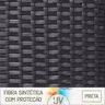6 Cadeira Maresia Aluminio Polido Fibra Sintetica Tr. Simples - Preta - 6