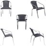 6 Cadeira Maresia Aluminio Polido Fibra Sintetica Tr. Simples - Preta - 5