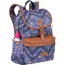 Mochila Bolsa Com Tampa Feminina Floral Sestini Azul E Caramelo - 2