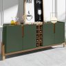 Aparador Buffet Armário Lizz 4 Portas Adega 1,90 Mdf/madeira Verde Oliva/cedro - 1