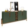Aparador Buffet Armário Lizz 4 Portas Adega 1,90 Mdf/madeira Verde Oliva/cedro - 2