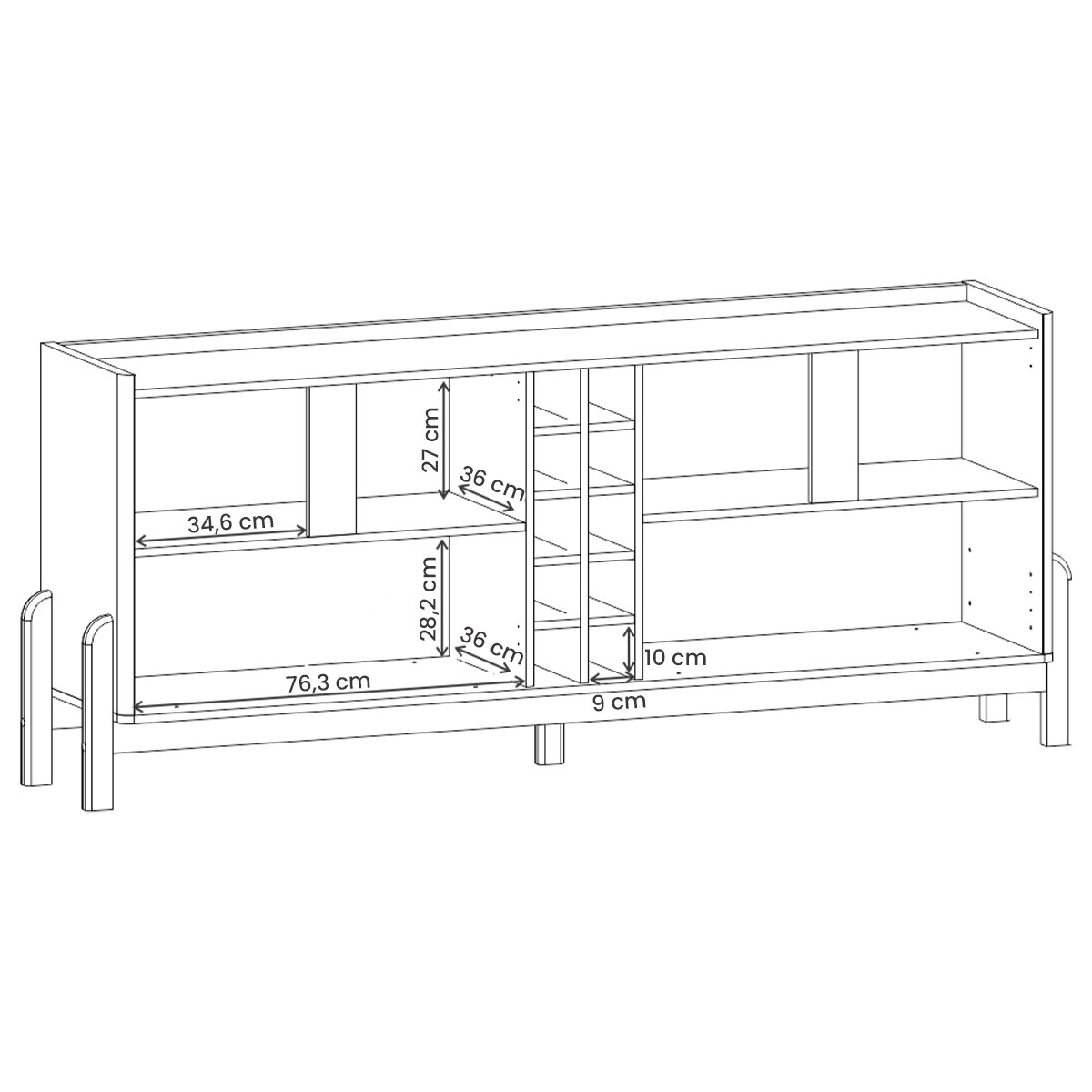 Buffet Lizz 4 Portas com Adega 190cm com Pés de Madeira Maciça Verde Oliva/cedro - 5