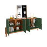 Aparador Buffet Armário Lizz 4 Portas Adega 1,90 Mdf/madeira Verde Oliva/cedro - 4