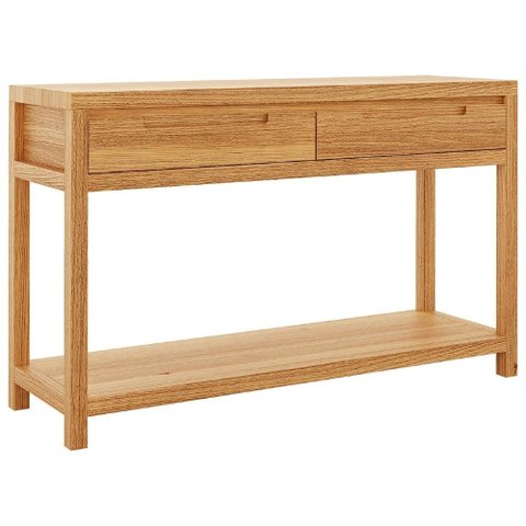 Aparador de Sala 130cm 2 Gavetas Madeira Maciça Floris Carvalho F07 - Mpozenato