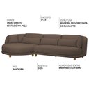 Ver imagem 3 de Sofá 05 Lugares 330cm Arizona com Chaise Direito Bouclé Marrom - Nexta Casa