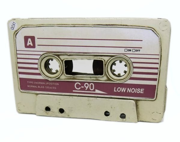 Fita Cassete Vintage C-90 White Tape Decorativa, Cor: BRANCO