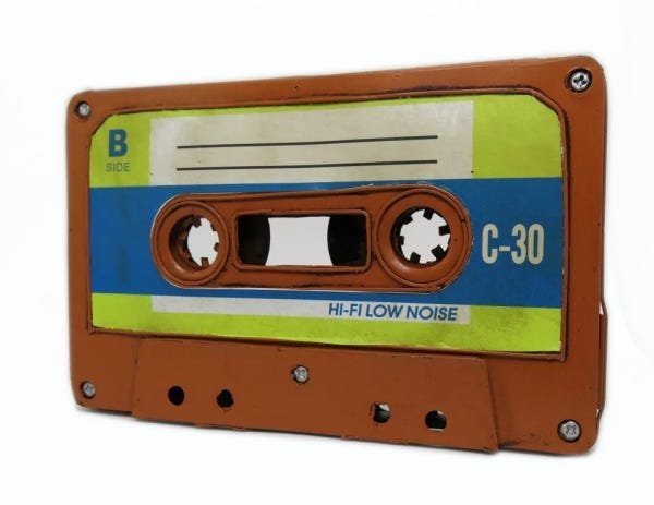 Fita Cassete Vintage C-30 Orange Tape Decorativa, Cor: ALARANJADO