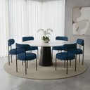 Ver imagem 1 de Cadeira Sala de Jantar Margara Kit 6 em Aço Preto Bouclê D03 - D'Rossi