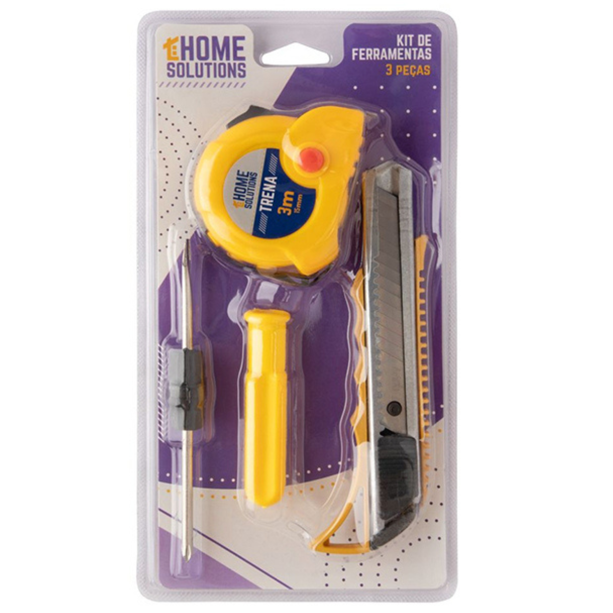 Kit Ferramenta 4 Peças Trena Estilete Chave Duo Fenda e Philips - 2