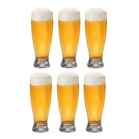 Conjunto 6 Copos Tulipa Chopp Cerveja Vidro Bar 325ml