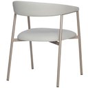 Ver imagem 5 de Kit 2 Cadeiras com Braço Chamonix Olivia Fratini Estofado Pu Nude Base Aço Carbono Champagne