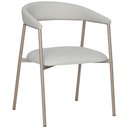 Ver imagem 2 de Kit 2 Cadeiras com Braço Chamonix Olivia Fratini Estofado Pu Nude Base Aço Carbono Champagne
