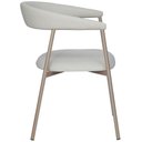 Ver imagem 4 de Kit 2 Cadeiras com Braço Chamonix Olivia Fratini Estofado Pu Nude Base Aço Carbono Champagne