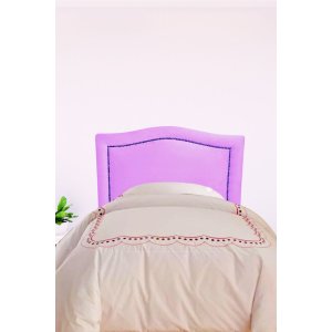 Cabeceira de Cama Box Solteiro Línea Corino Lilás com Tachas