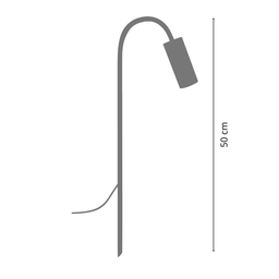 Balizador Espeto Luminária Jardim Escada Curvo Preto 50cm - 3