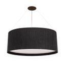 Ver imagem 1 de Lustre Pendente Madeira Redondo Preto 40cm - Preto